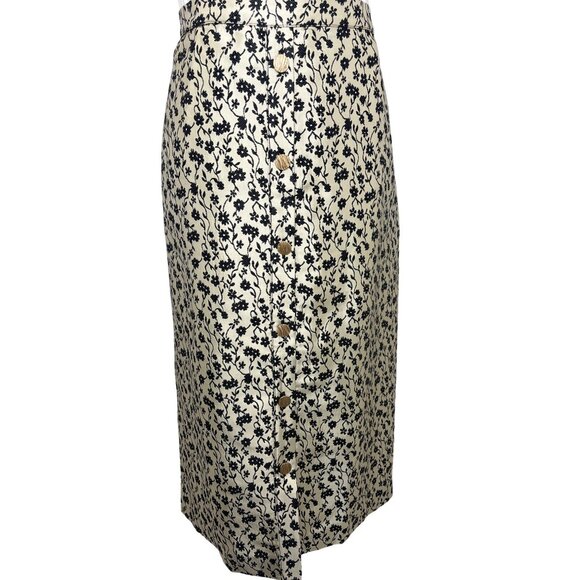 ALTUZARRA  Silk Blend Midi Skirt Floral Print Designer Italy Size 44 / MED - Picture 3 of 10